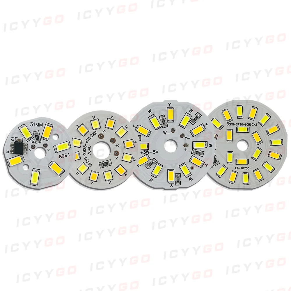 5 Pieces Of 6W 10W Low-Voltage Light Source Lamp Board White Warm Light Two-Color SMD5730 2835 6W Driver-Free 5V Lamp Board