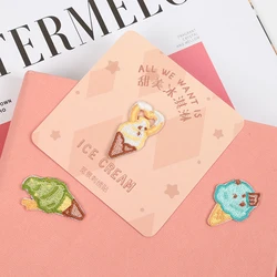 1 Piece Cartoon Embroidery Patches Summer Sweet Ice Cream Parches for Baby Clothing Applique Patch DIY Clothes Mini Stickers