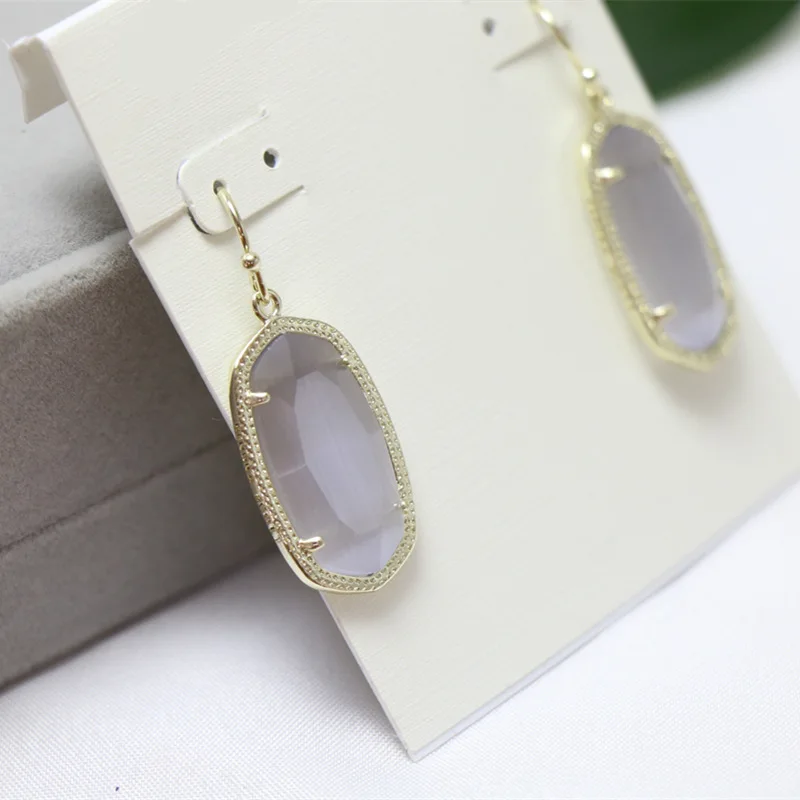 YEEVAA Dani Pendientes colgantes con forma de gota de piedra preciosa natural de ojo de gato gris pizarra, joyería de moda, regalos únicos