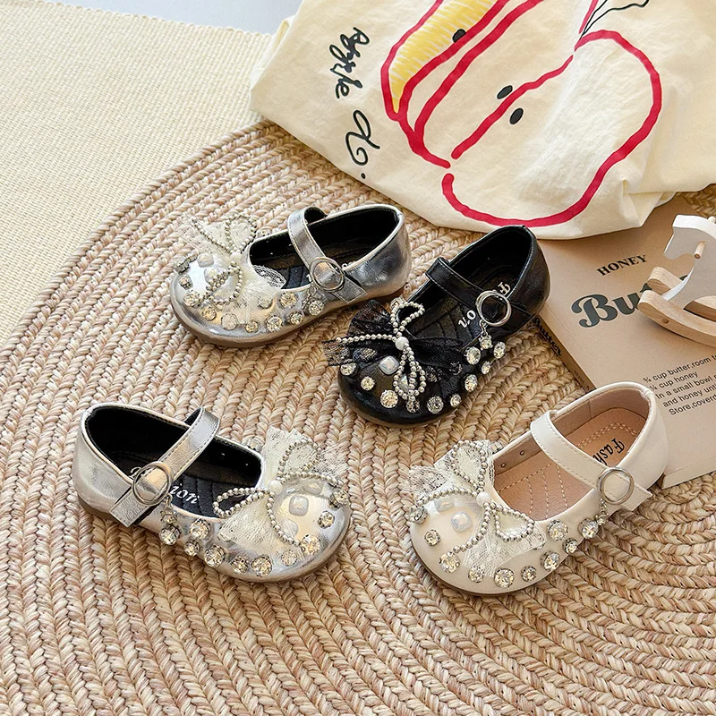 

Children Leather Shoes for Girls 2025 Autumn New Fashion Korean Style Soft Bottom Anti-slippery Versatile Princess Dress Shoes