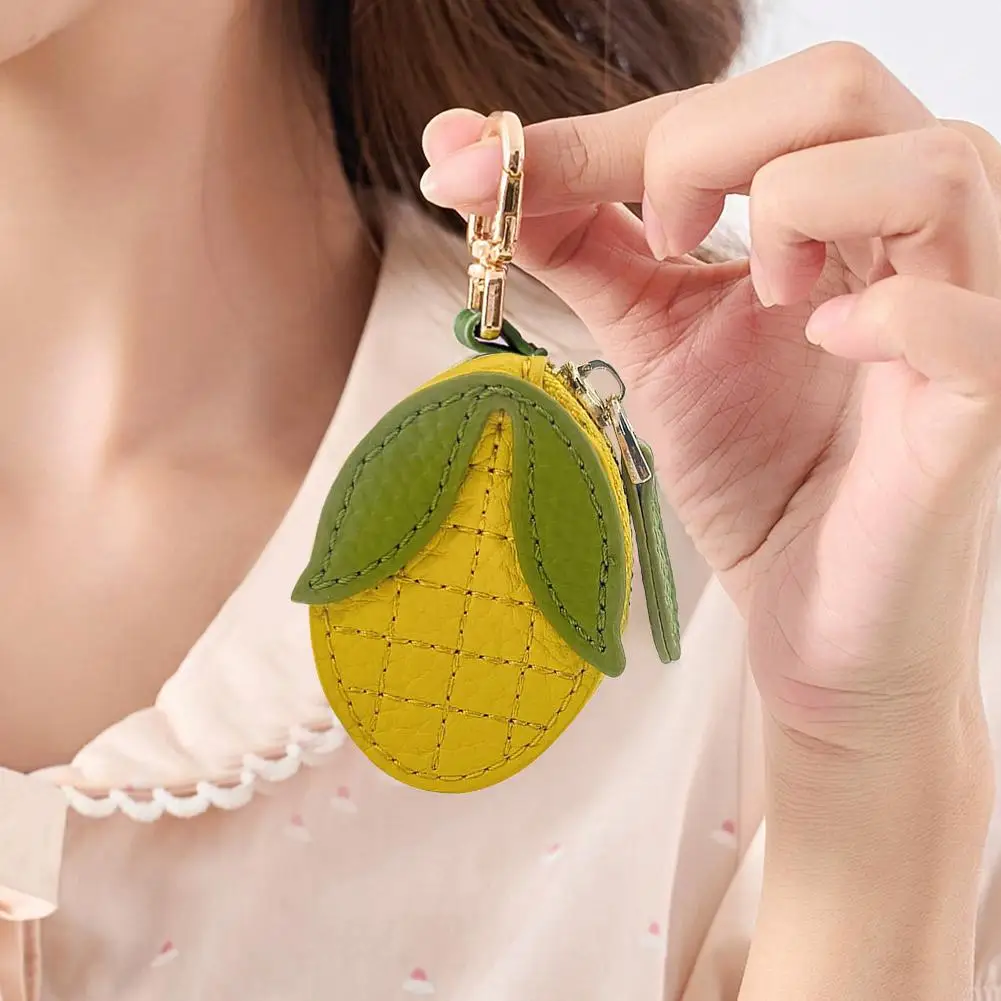 

Мини-кошелек в форме фруктов, брелок для монет, простой чехол из искусственной кожи, очаровательный портативный портативный Y9w6