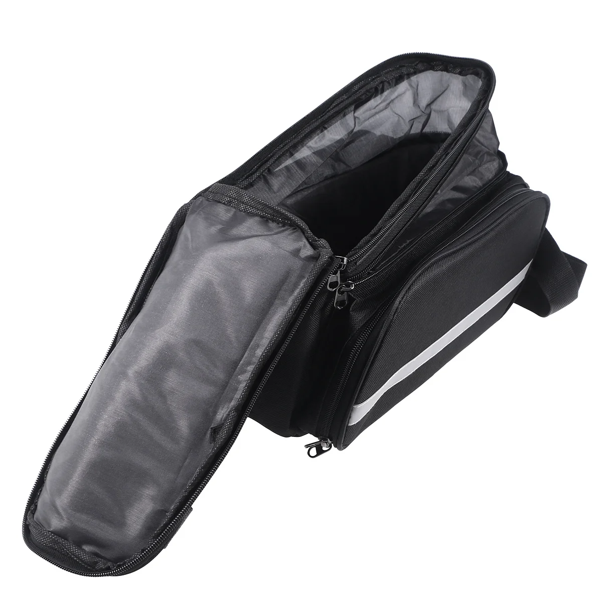 

Cycling Bike Rear Tail Seat Bag Black Medium Size Waterproof Cover Foldable Side Pockets Removable Trunk Bag Shoulder Travel