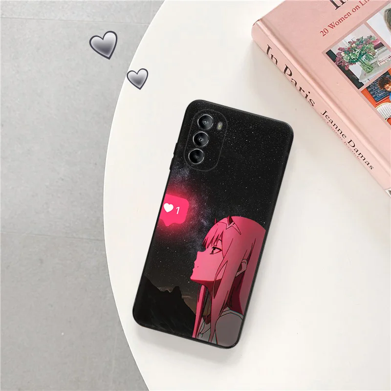 Phone Case For Motorola G50 G51 G30 G31 G60 G71 G22 G32 G52 G72 G73 G53 G9 G60S Darling in the FranXX Black Soft Anti-Drop Cover