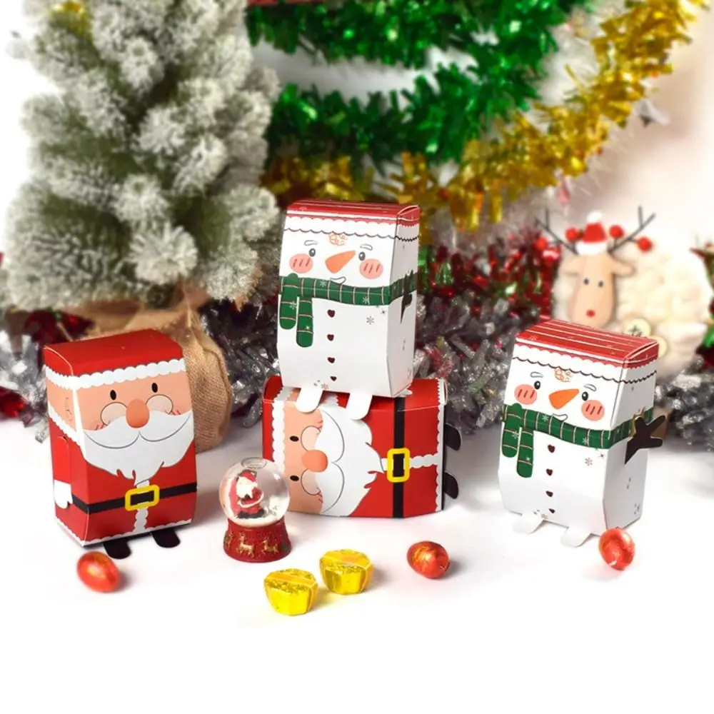 

10Pcs Novelty Christmas Candy Box Cookie Cartoon Christmas Gifts Packaging Classic Snowman Paper Gifts Boxes
