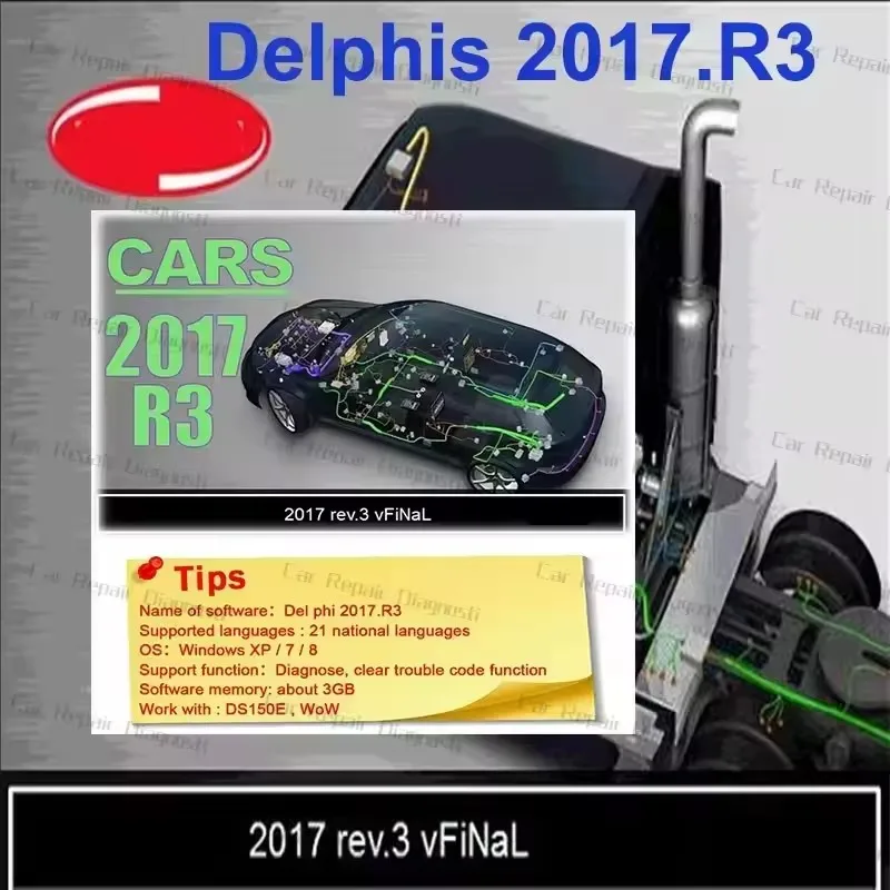 

2024 Hot Sale for Delphis 2017 R3 with Keygen forDS150E for Delphis Diagnostic Bluetooth VCI vd obd2 Scanner For Cars and Trucks