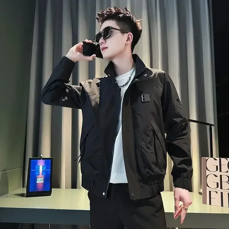 Male Coats Solid Color Slim Fit Men's Jackets Trendy Original Brands Deals Luxury Designer High Quality Cheap Sale Y2k Aesthetic