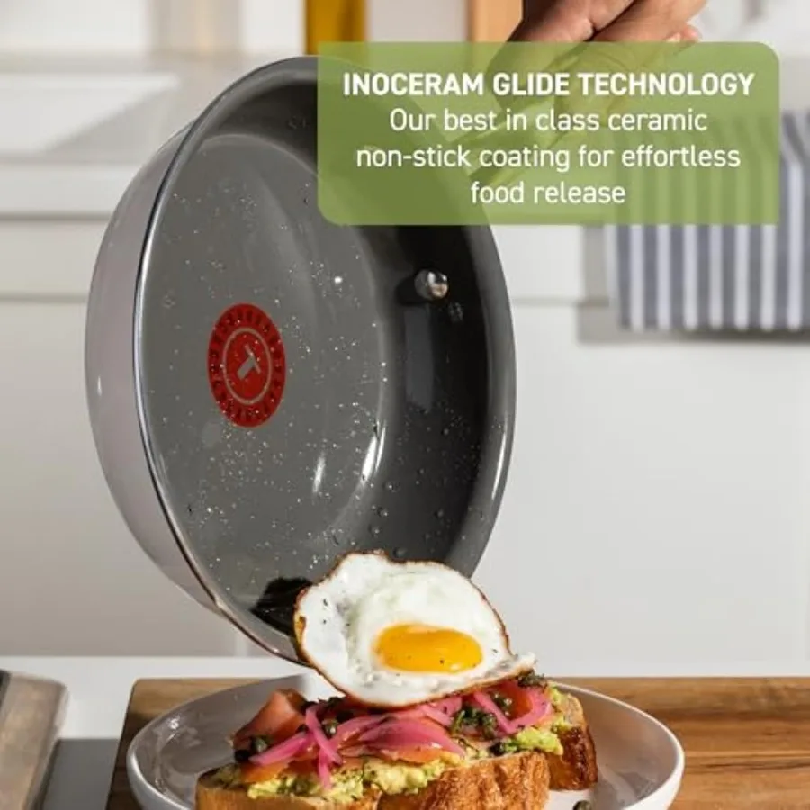 Керамический антипригарный набор посуды для консервирования, 13 предметов, духовка-бройлер, безопасная до 350F, идеально подходит для домашнего приготовления пищи, приготовления еды и ежедневного использования.