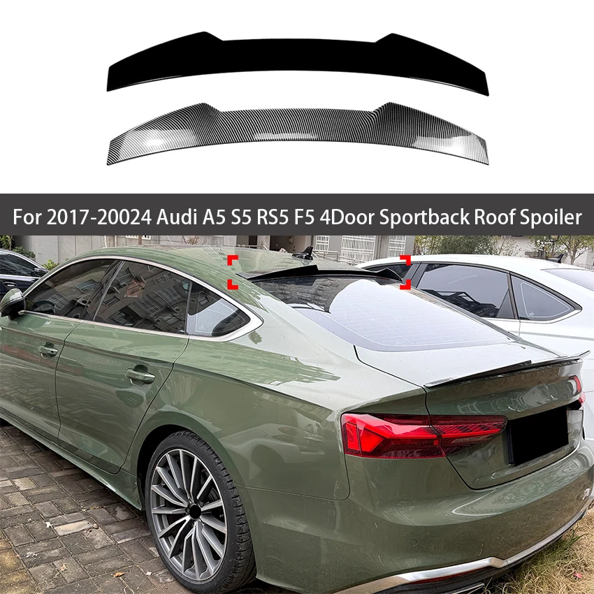 

Спойлер на крышку багажника (черный, под карбон) для Audi A5 S5 RS5 F5 4-дверный Sportback, тюнинг, обвес, аксессуары, 2017-2024