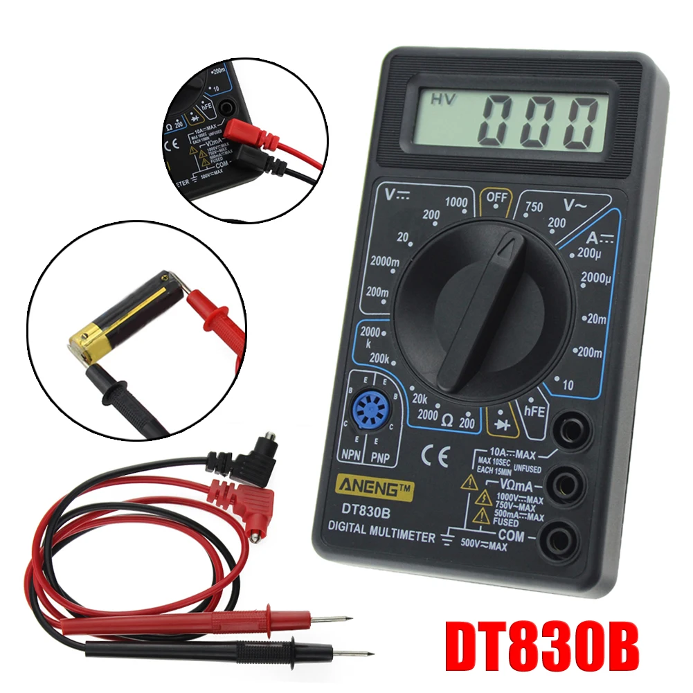 ANENG DT830B Smart Digital Multimeter AC DC Electric Voltmeter Ammeter Voltage Tester Ohm Volt Amp Meter Tools