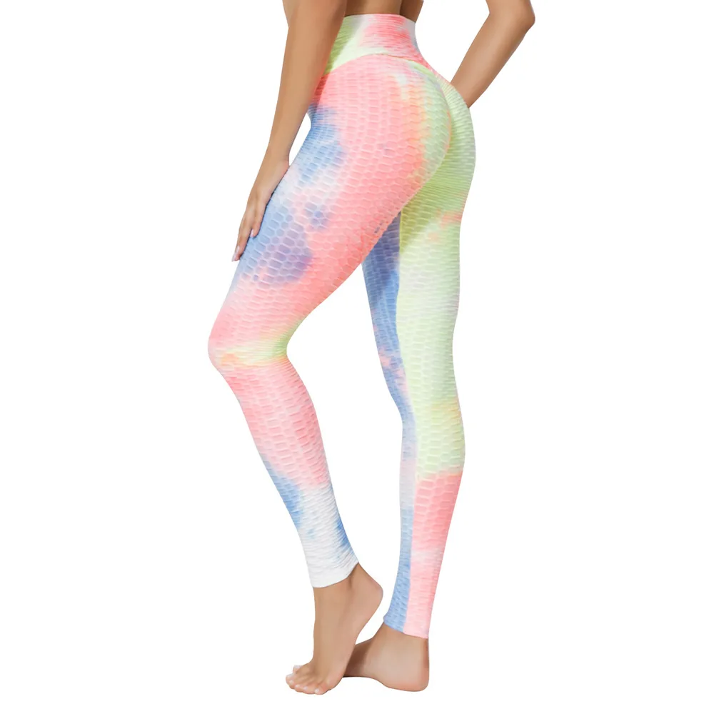 Tie Dye Scrunch Butt TIK Tok Leggings for Women Butt Lifting Workout Yoga Pants Tummy Control High Waisted Textured Tights