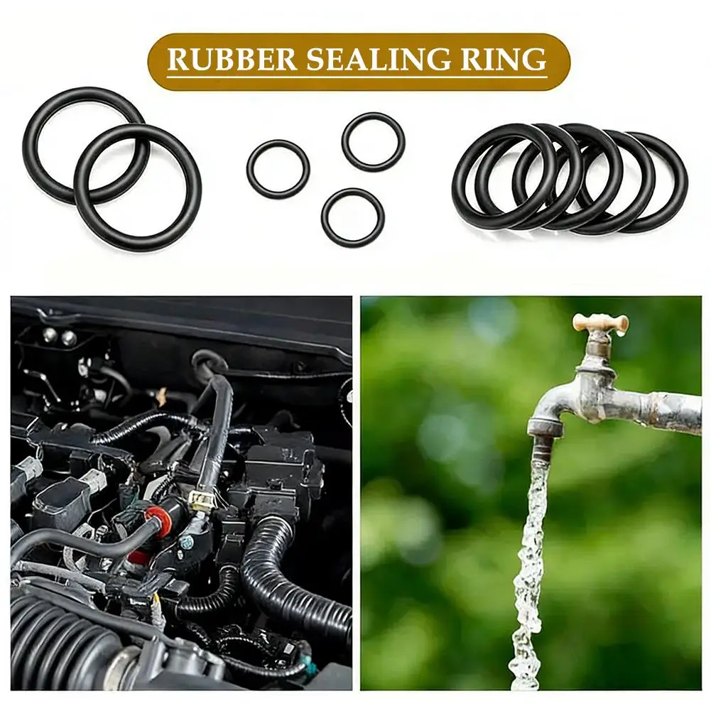 225Pcs Nitrile Rubber O-Ring Assortment Kit NBR Seal Gasket Washer Waterproof Heat Resistant for Automotive Plumbing Repair