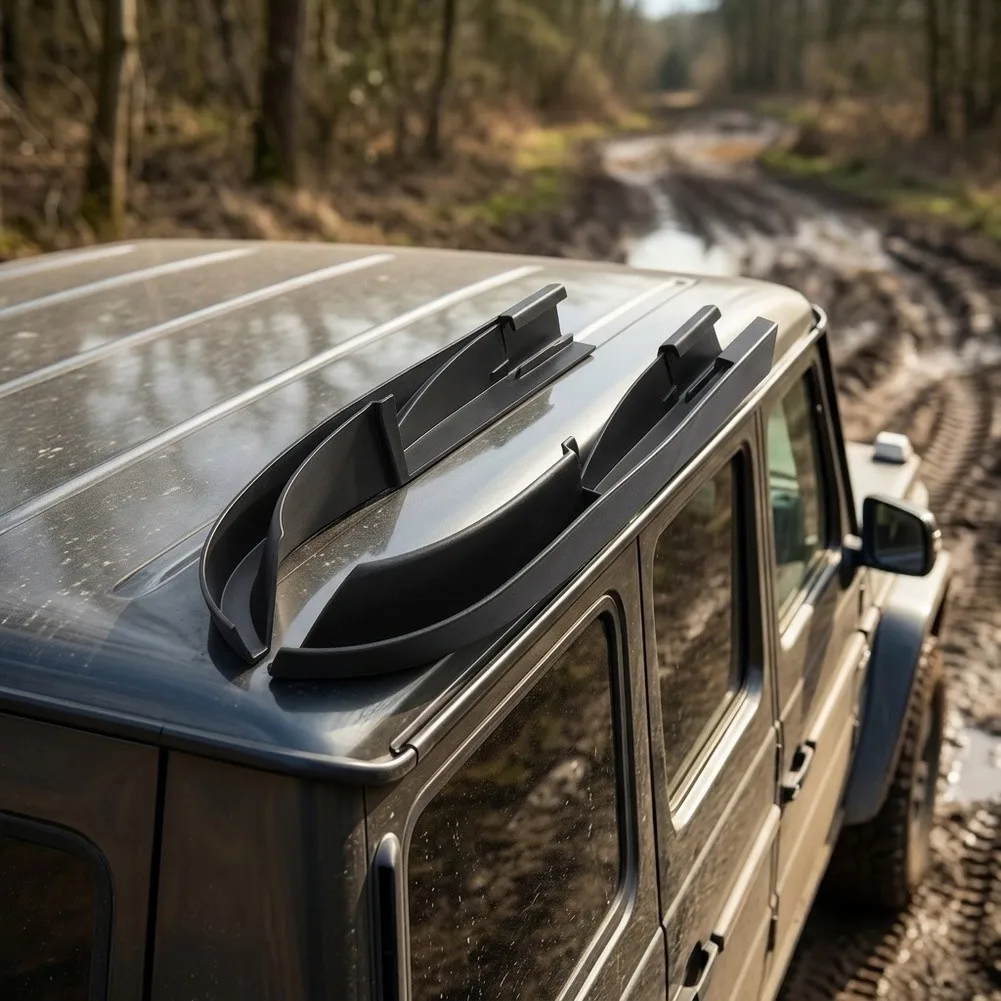 For Wrangler For JK 2007-2017 Roof Rain Gutters Extended Drain Channel for Improved Water Diversion and Vehicle Protection