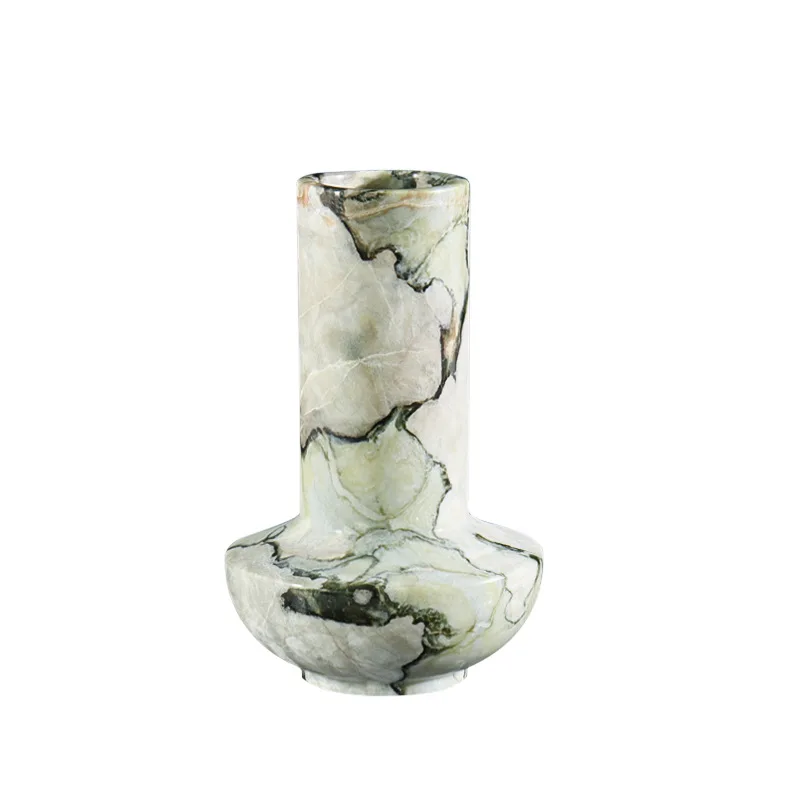 

New Chinese marble flower ware, wabi-sabi wind medieval homestay decorative vase, vase