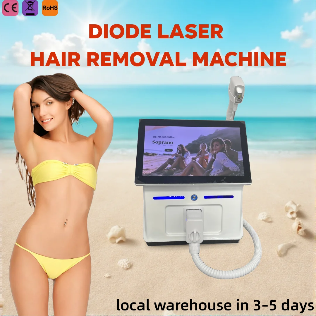 4 Wavelength Diode Hair Removal Machine 755 808 980 1064nm Sapphire Ice-Cooling Painless Long Lasting Hair Remover CE Certified