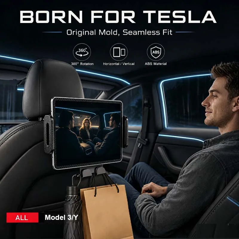 Multi-stand Holder For Tesla Model 3 Highland Tablet Phone Holder Back Seat Headrest Tablet Stand for 4.7-8.5'' Ipad With Hook