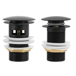 Bathroom Sink Stopper Washbasin Pop Up Drain Plug Cover Waste Pipe Drainer With Or Without Overflow For Bath Accessories
