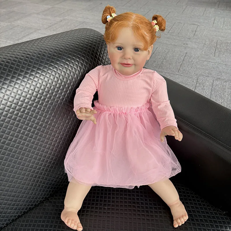 65CM 26インチ巨大サイズリボーンドール幼児ベビードールゾーイ愛らしいプリンセスガール多くのディテールが施された塗装肌、血管が見えるボネカス