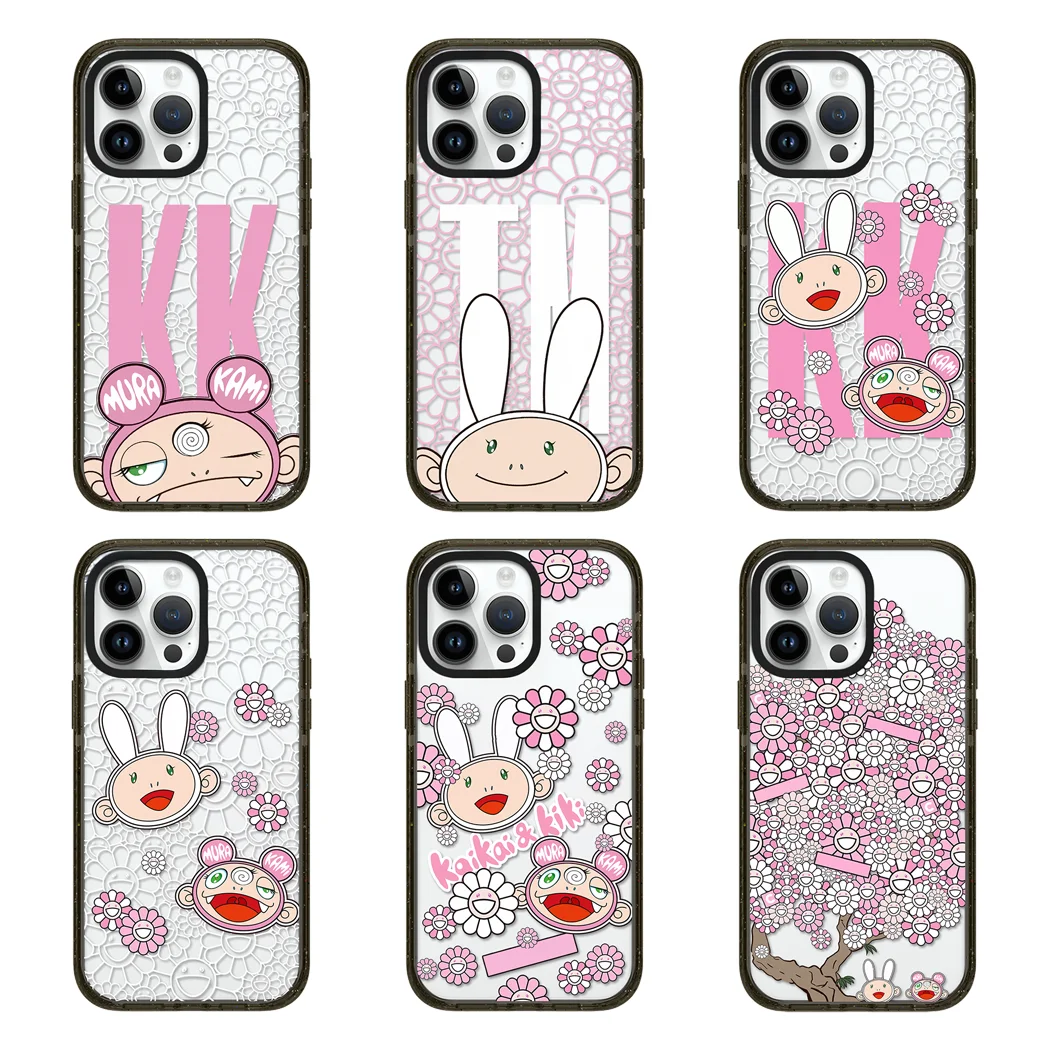 

Flowers Cartoon 2.0 Acrylic Black Border Magnetic Phone Case Cover for IPhone 16 15 14 13 12 Pro Max Case