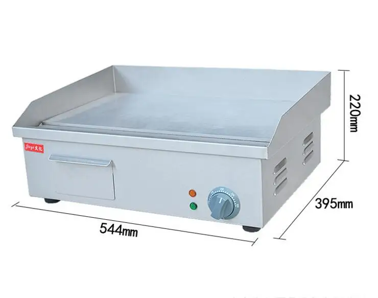 Commercial Flat Grill Pan Electric Griddle Flat Plate Grooved Machine Stainless Steel Toasting Grill Machine for Party Picnic