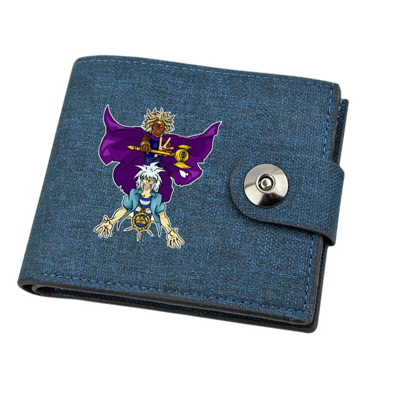 Boy Gril Coin Purse Anime Yu-Gi-Oh! Cartoon Wallet Canvas Teenager Casual Cash Holder Bi-Fold Buckle Short Wallet