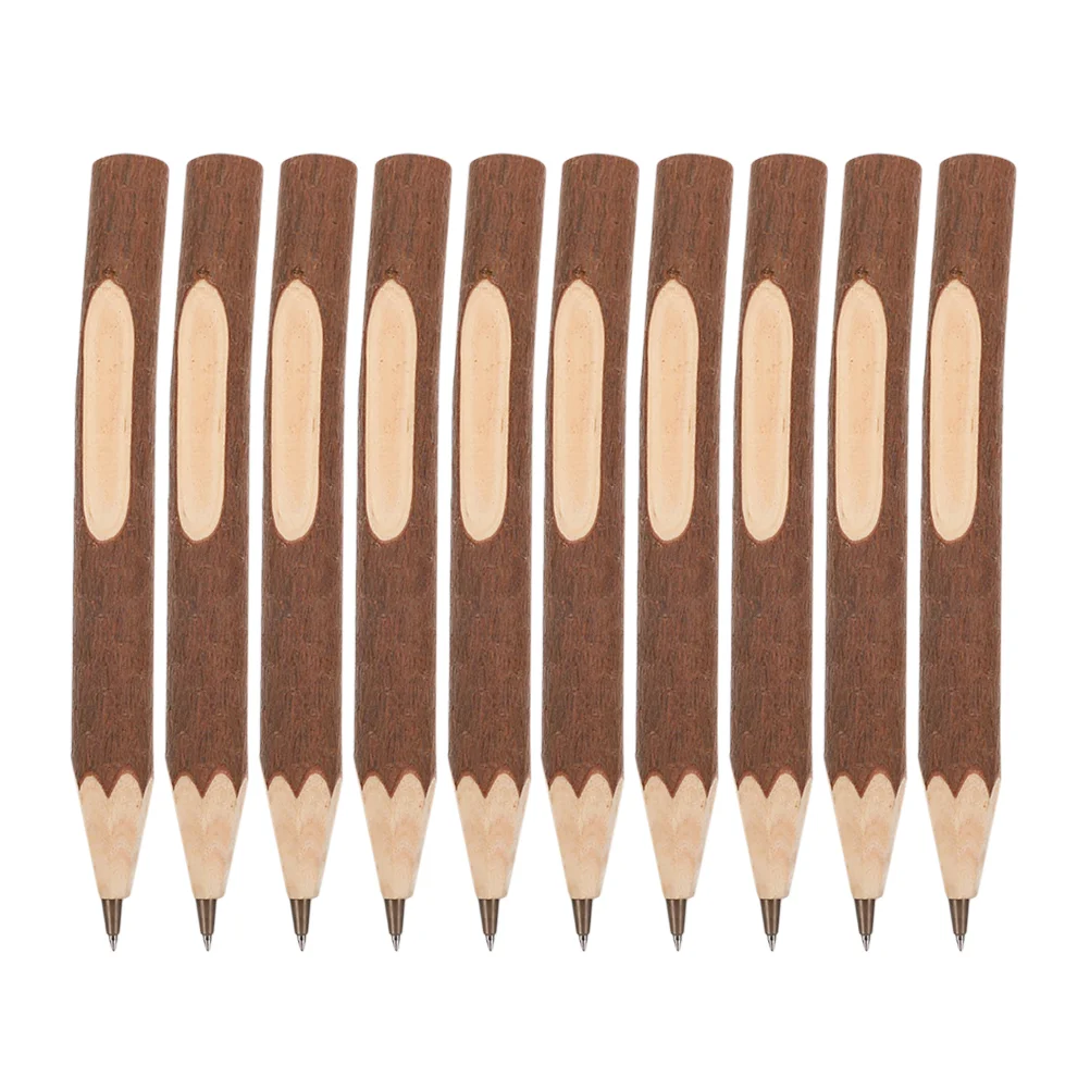 Stylo à branches naturelles, 10 pièces, petites stylos à bille, recharges, porte-clés, écriture Portable, poignée confortable, Gel en bois