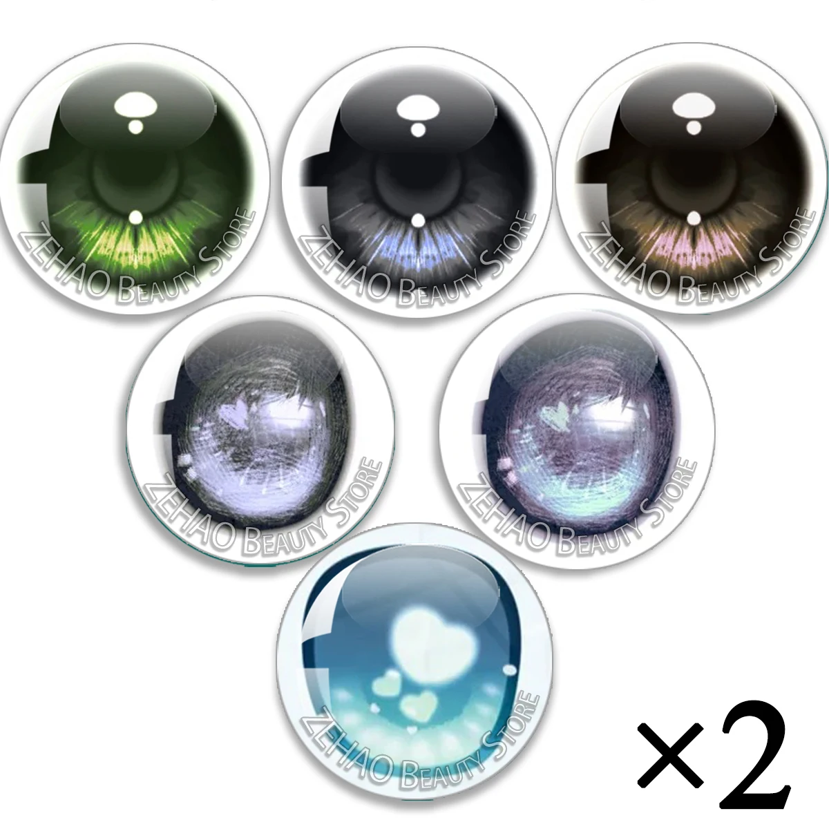Different Eyes Blyth BJD Doll Round Glass Eye Chips 12pcs Cabochon 10MM-40MM Handmade Drop Glue Eye Pupil Girl Toy DIYJD008
