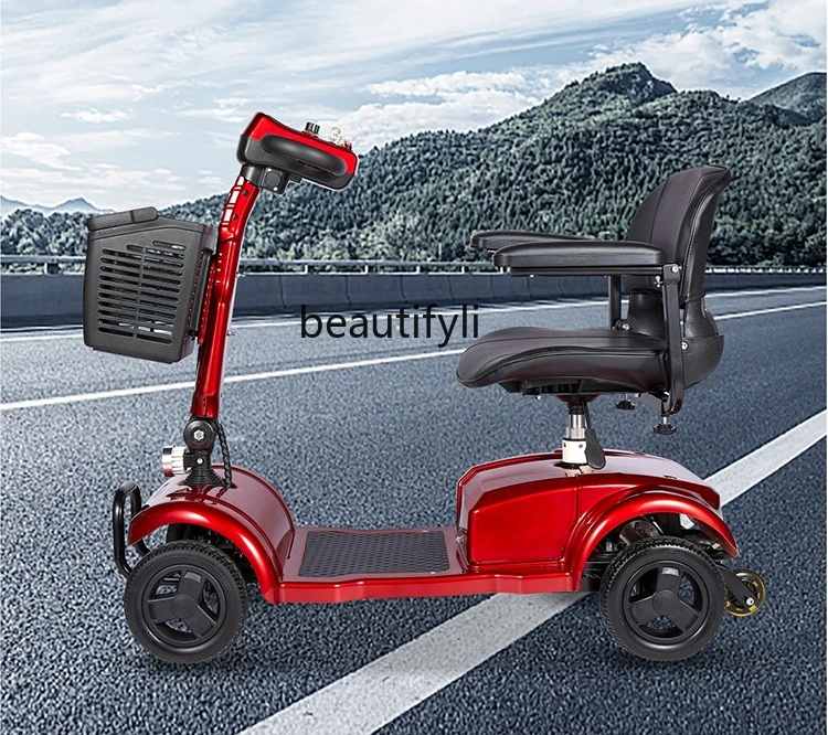 

Elderly Mobility Scooter Four-Wheel Electric Home Use Two-Person Elderly Power-Assisted Scooter Foldable Battery Scooter
