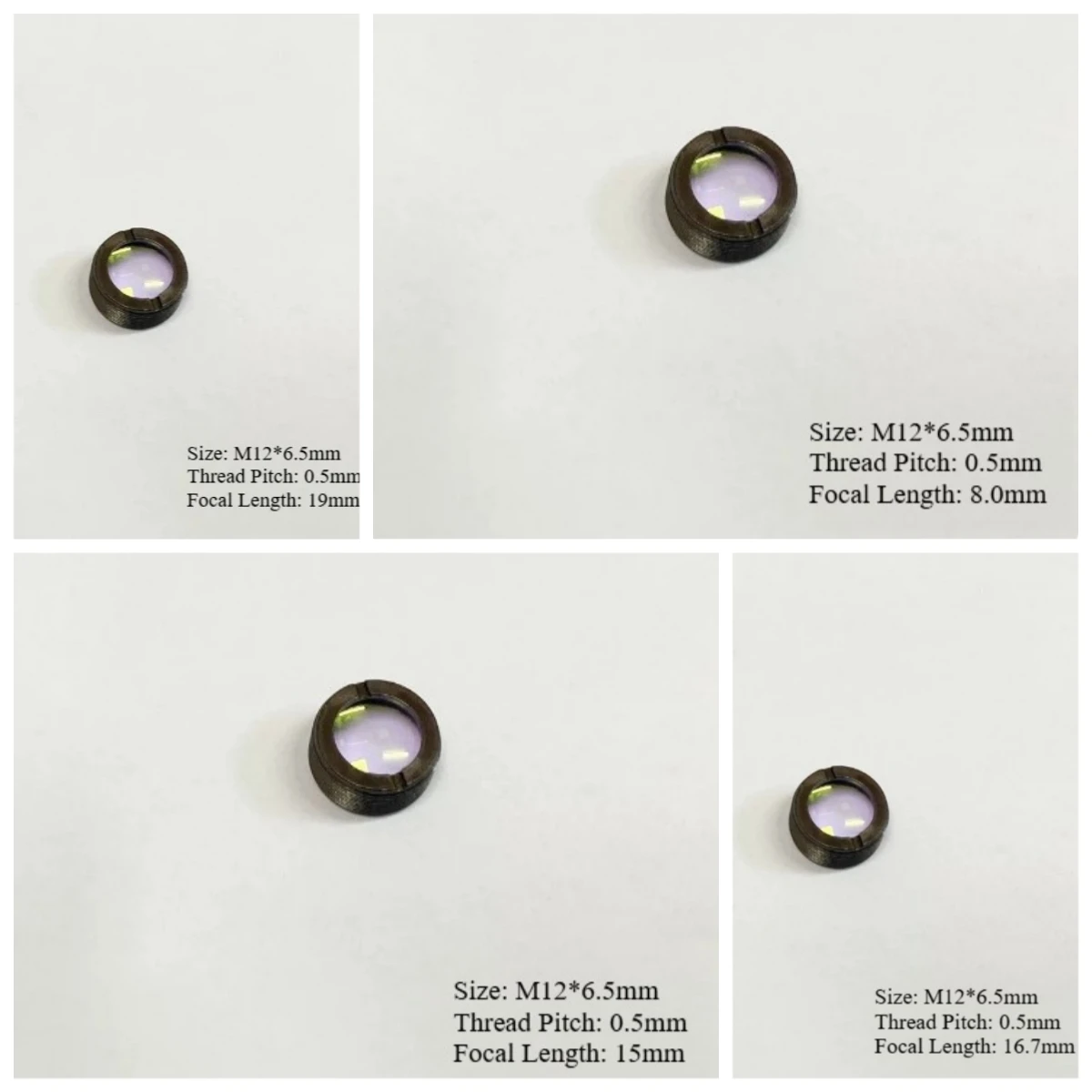 Optical M12 Glass Aspherical Focus Collimating Lens Focal Length 8mm 15mm 16.7mm 19mm Replacement Lens for Laser Diode Module