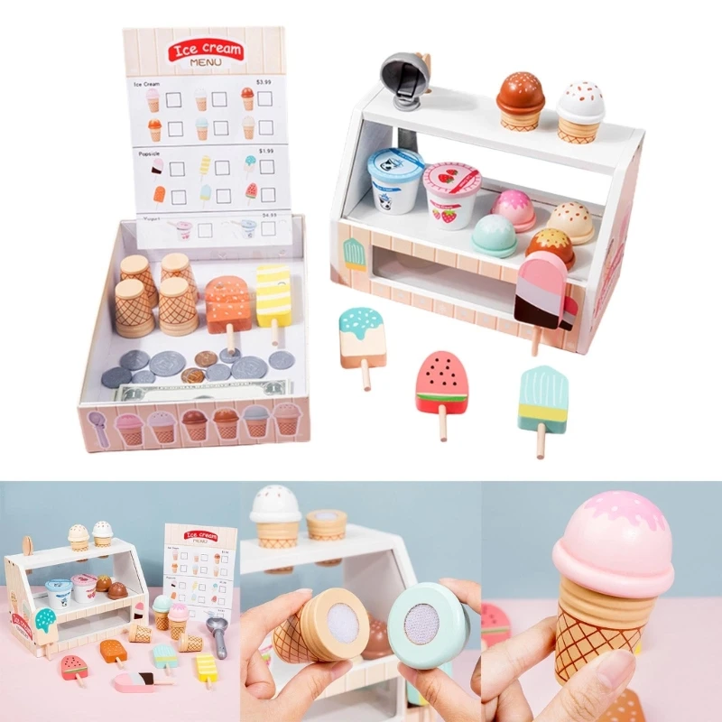 Kids Shop Ice Cream Spoon Cookware Playset for Girls Pretend Play Shopping Toy