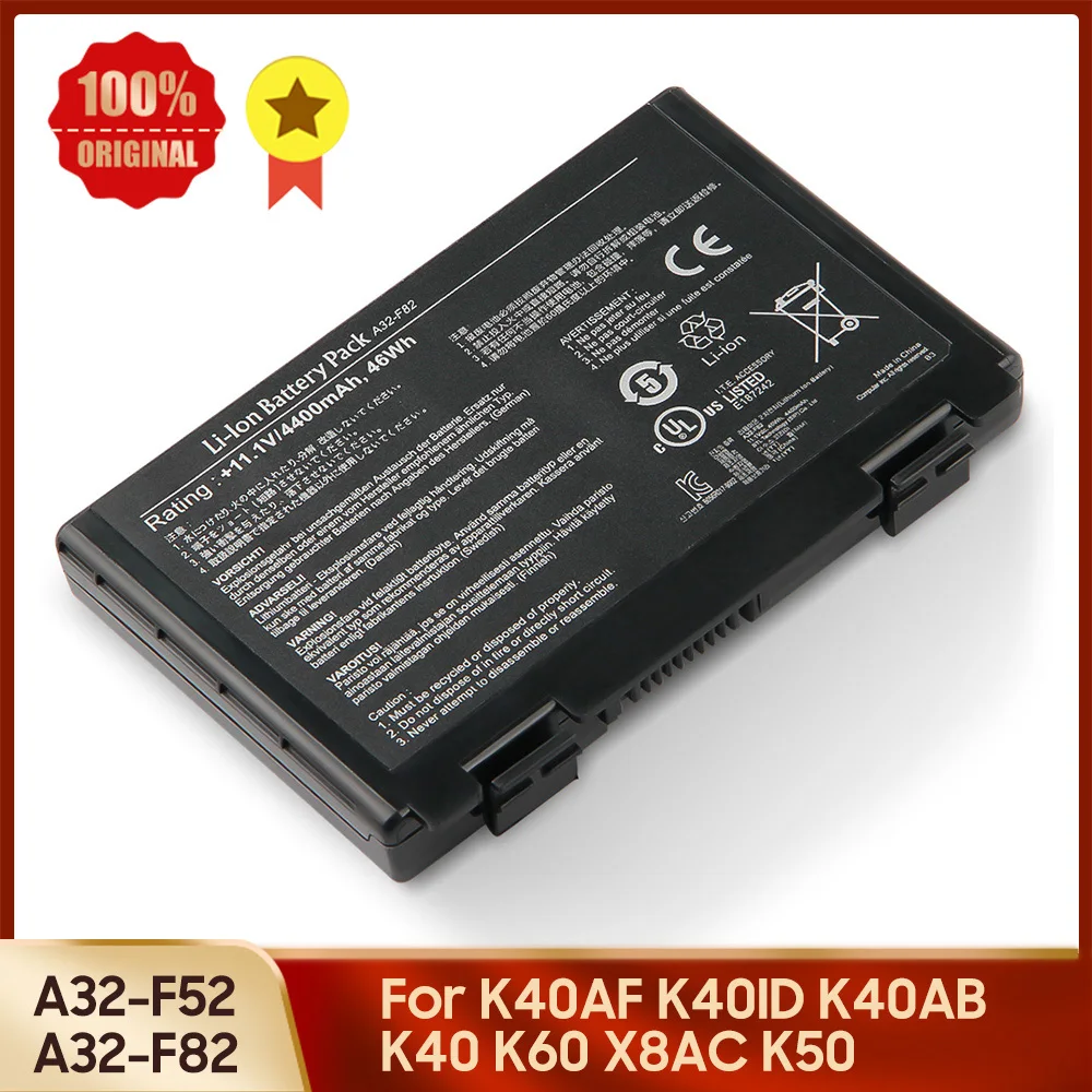 Replacement Battery A32-F52 A32-F82 for Asus K40AF K40ID K40AB K40 K60 X8AC K50 Replacement Battery