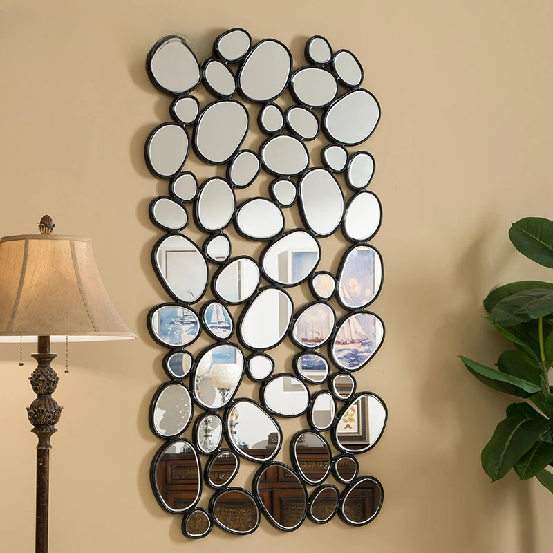 The product can be customized.Modern mirror Decorative mirror Entrance mirror Bathroom mirror European Pebbled 0517