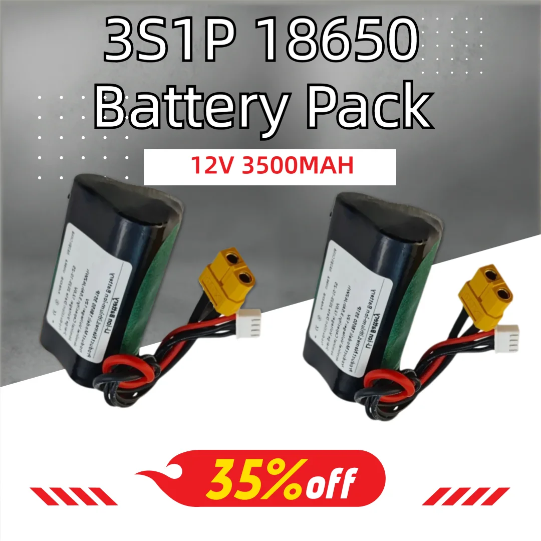 

3S1P 12V 3.5Ah High Capacity Li-ion Battery for RC Airplane Drone Quadrotor - UAV Rechargeable 12.6V with XH2.54-4P XT60 Connect