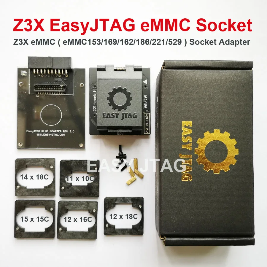 NEW Z3X Easy JTAG eMMC BGA 6 in 1 ( eMMC153/169/162/186/221/529