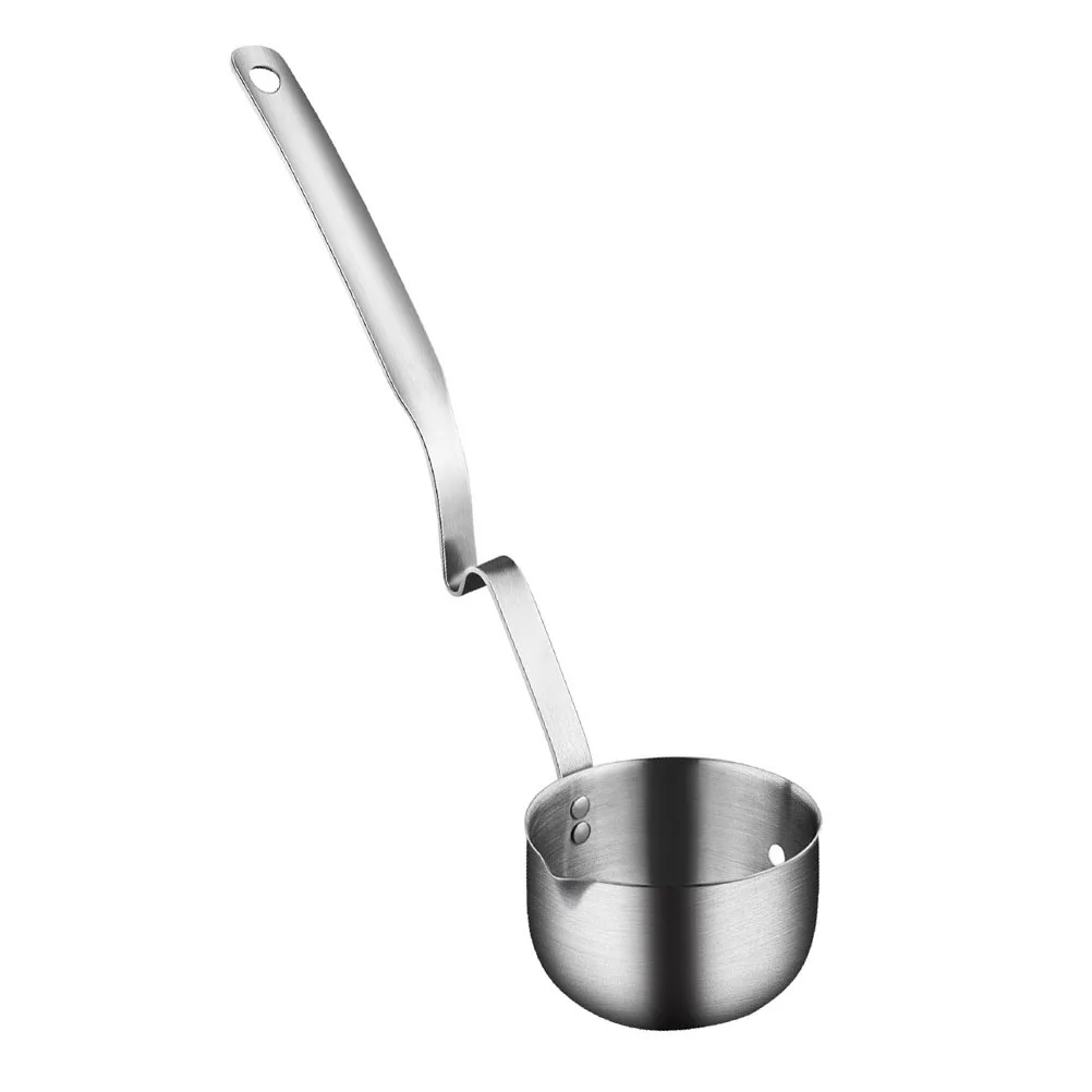 

Stainless Steel Oil Filter Spoon Kitchen Colander Skim Scoop Filtering Gravy Separator Soup Skimmer With Storage Hole
