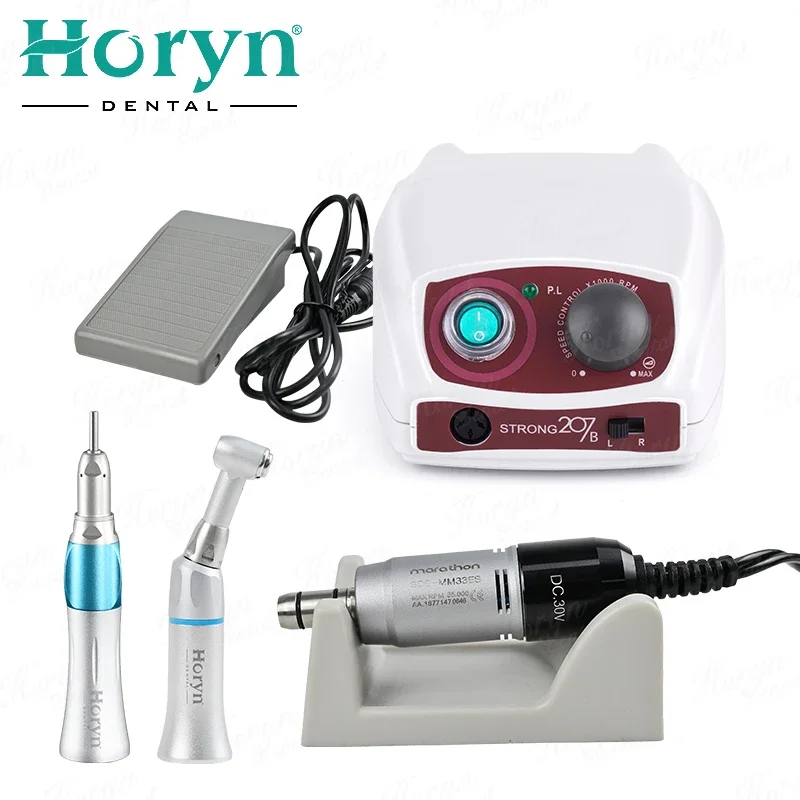 65W STRONG 207 den tal Lab Micro-motor Unit 35000RPM Control Box H37L1 Electric Handpiece Manicure Set For Nail polishing Too