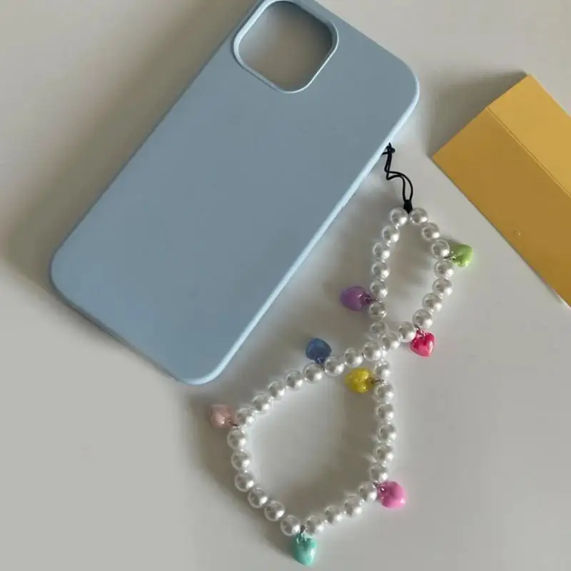 31BB Lightweight Phone Strap Imitation Pearls Beaded Cellphone Lanyard Bag Decoration