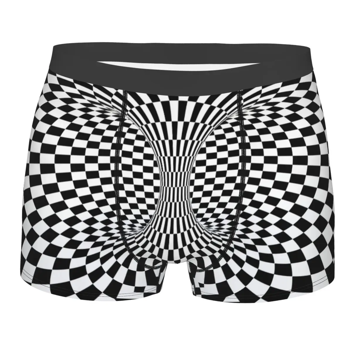 

Custom Black White Geometric Illusion Underwear Men Printed 3D Optical Swirl Boxer Briefs Shorts Panties Breathable Underpants