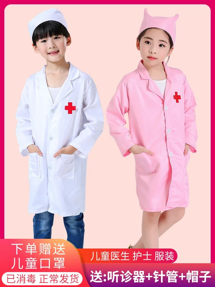 Bambini vestiti Cosplay ragazzi ragazze medico infermiere uniformi Fancy toddler natale natale giochi di ruolo costumi Party Wear Doctor gown