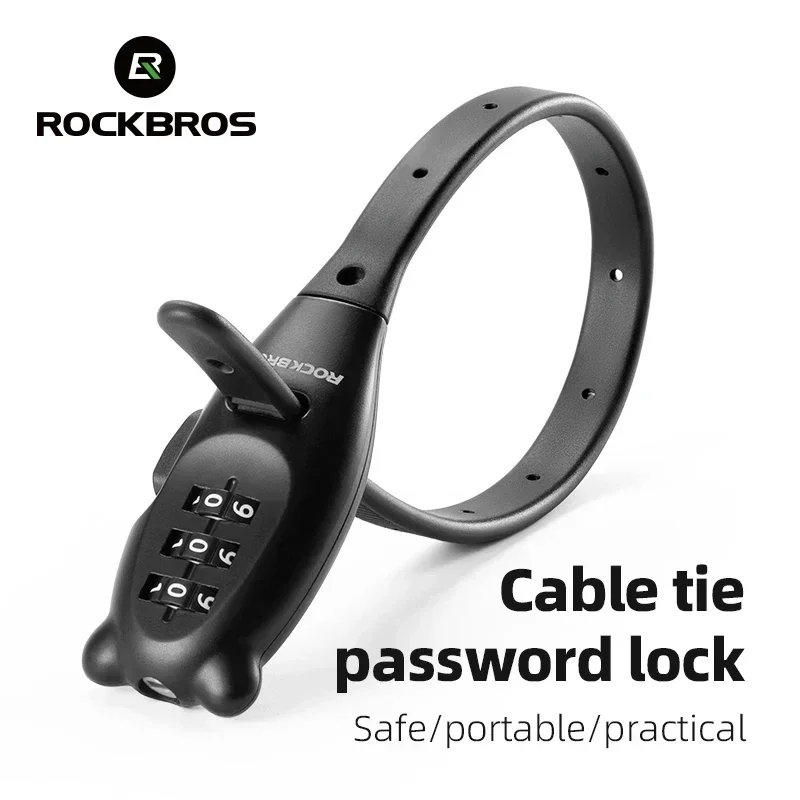 ROCKBROS-Câble de vélo portable en alliage de zinc, serrure à mot de passe pour casque, sécurité antivol, ULréglable librement
