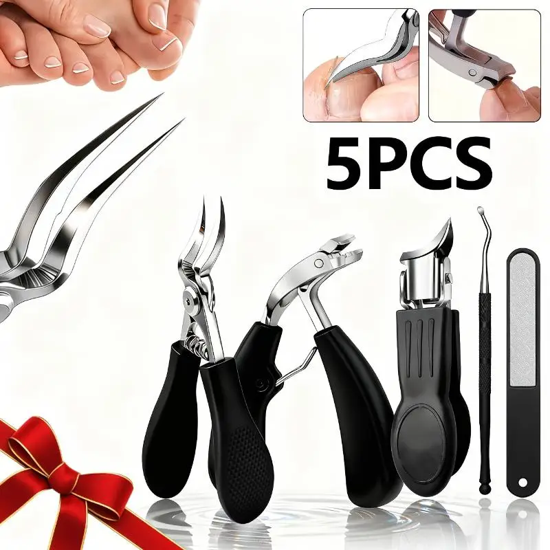 conjunto-de-5-cortadores-de-unhas-profissionais-para-unhas-encravadas-e-grossas-lamina-concava-em-aco-inoxidavel