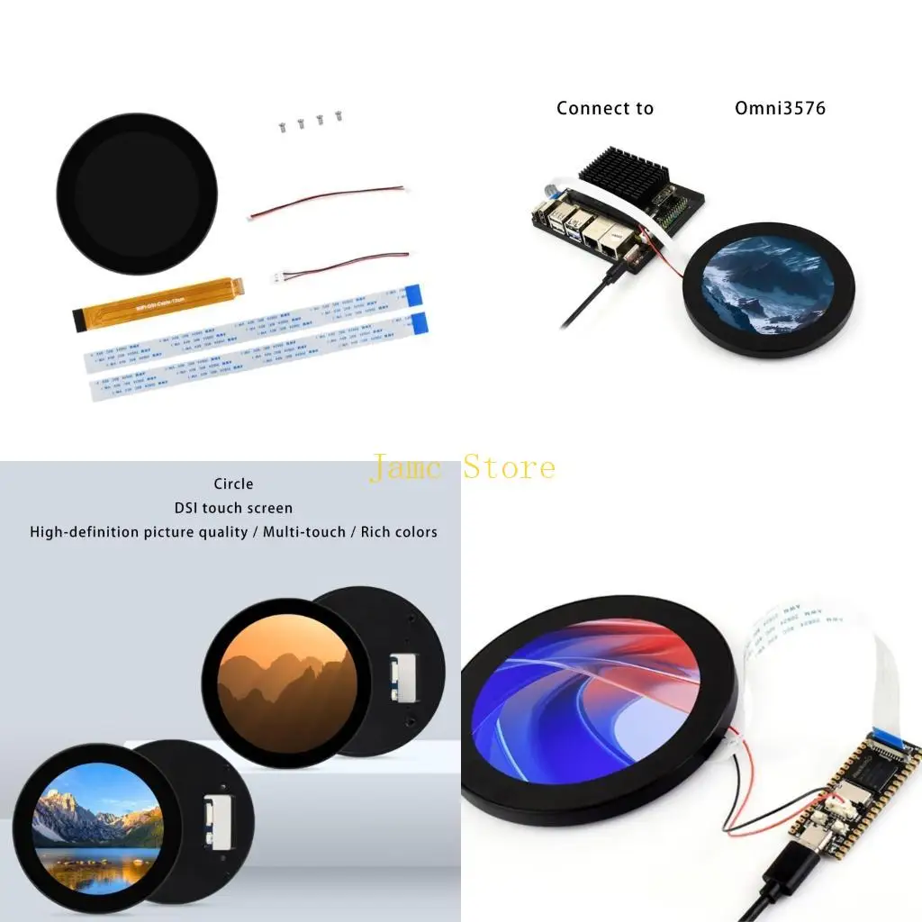 LX0B 4inch Round Capacitive Touchable Display 720x720/800x800 IPS Display Panel 10 Point Touchable Easy Installation Accessories