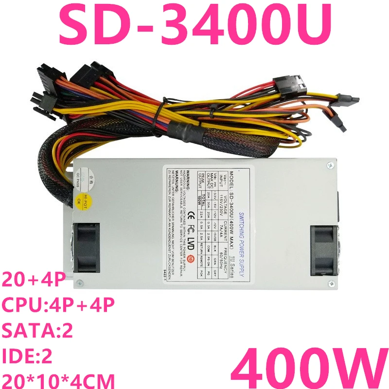 New Original PSU For R-Senda Standard 1U Rated 300W Peak 400W Power Supply SD-3400U