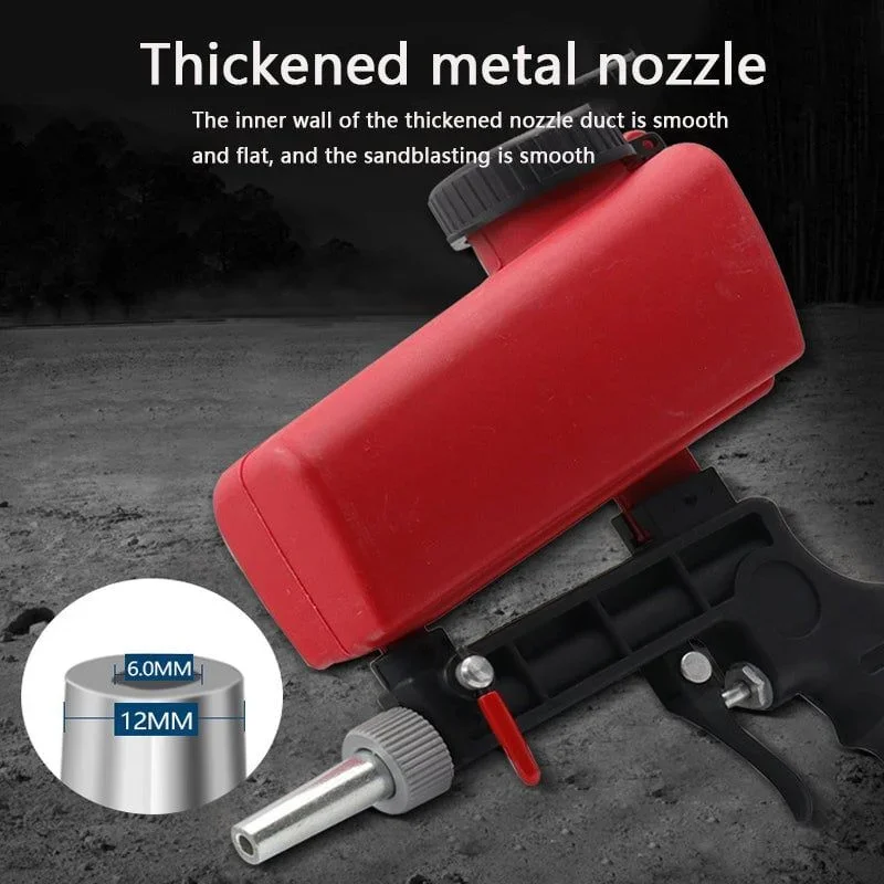 Portable Pneumatic Sandblasting Gun Adjustable Pneumatic Sandblasting Gun Gravity Red Plastic Pneumatic Sandblasting Gun