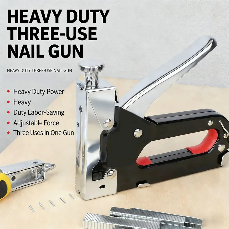 3-in-1 Duty Stapler Nail Gun Kit for and Fixing Includes 3000Pcs Staples Multi-Functional Durable Tools for Home Professional