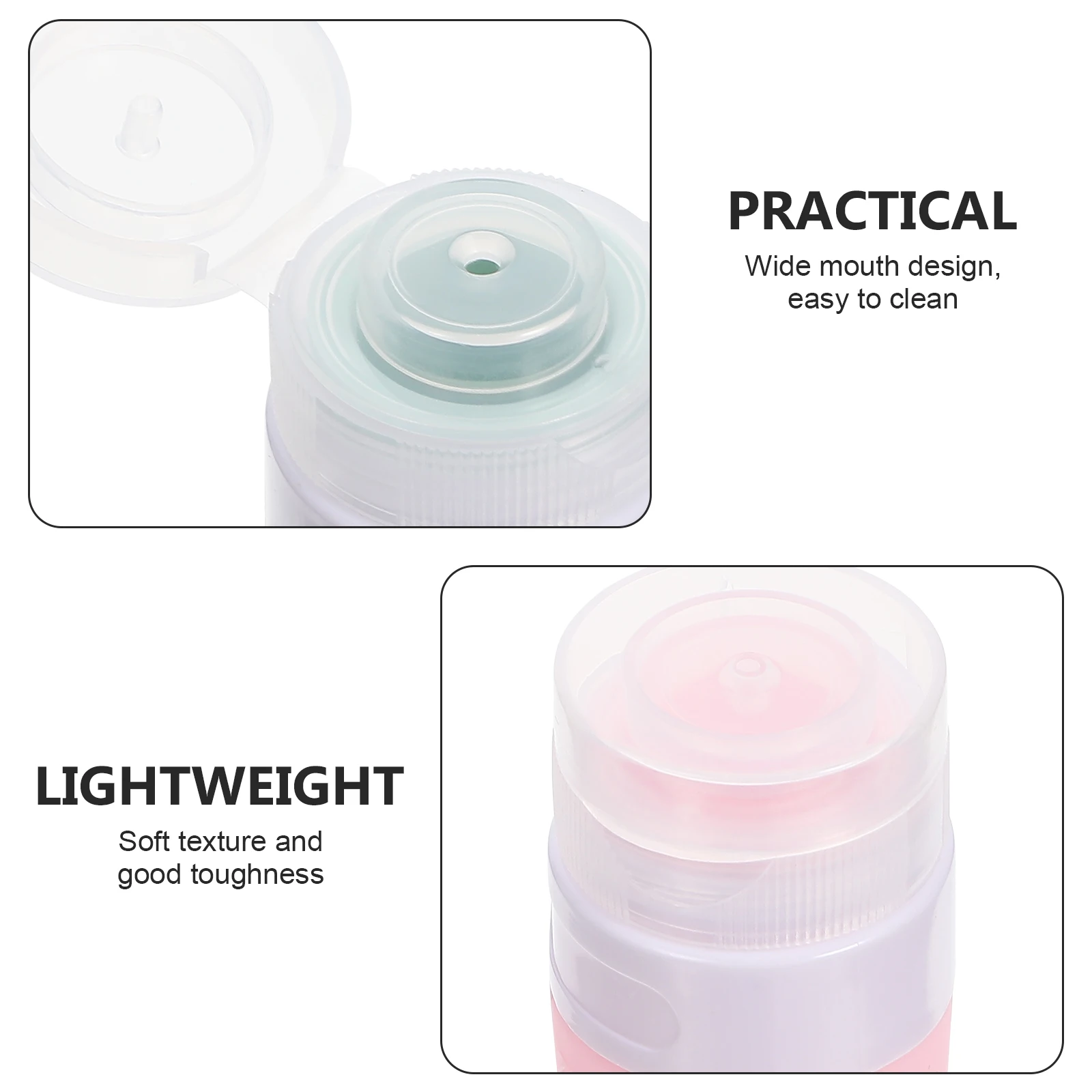 

1 set Reusable Silicone Travel Toiletries Bottles Refillable Lotion Dispensers Shampoo Containers Empty Squeeze Sub Bottles