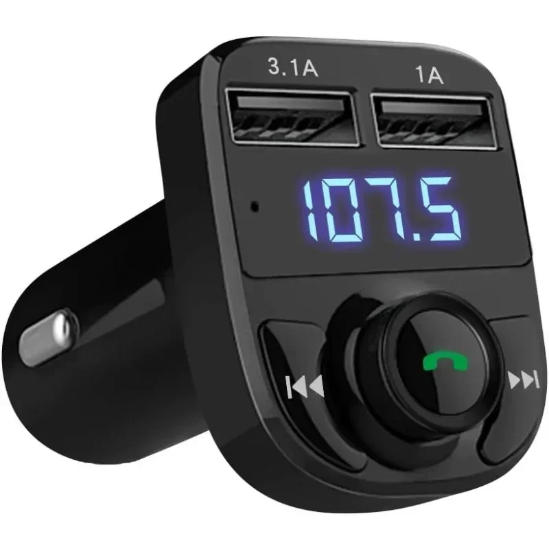

Car Charger Handsfree Call Car Charger Wireless Bluetooth FM Transmitter Radio Receiver Dual USB Port Charger Compatible IPhone