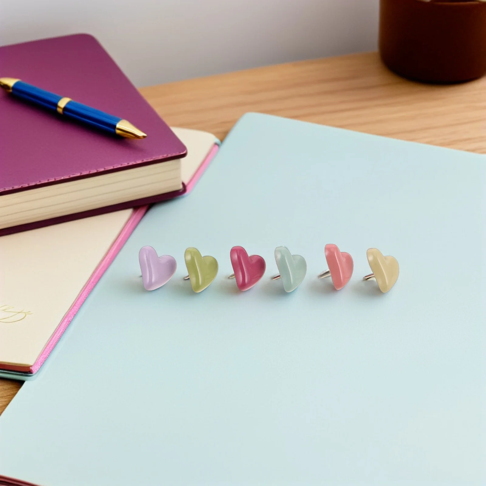 58 Buah Peniti Hati Dekoratif untuk Papan Gabus, Pastel, Rumah, Kantor, Dinding Foto, Kerajinan DIY, Peniti Lembut