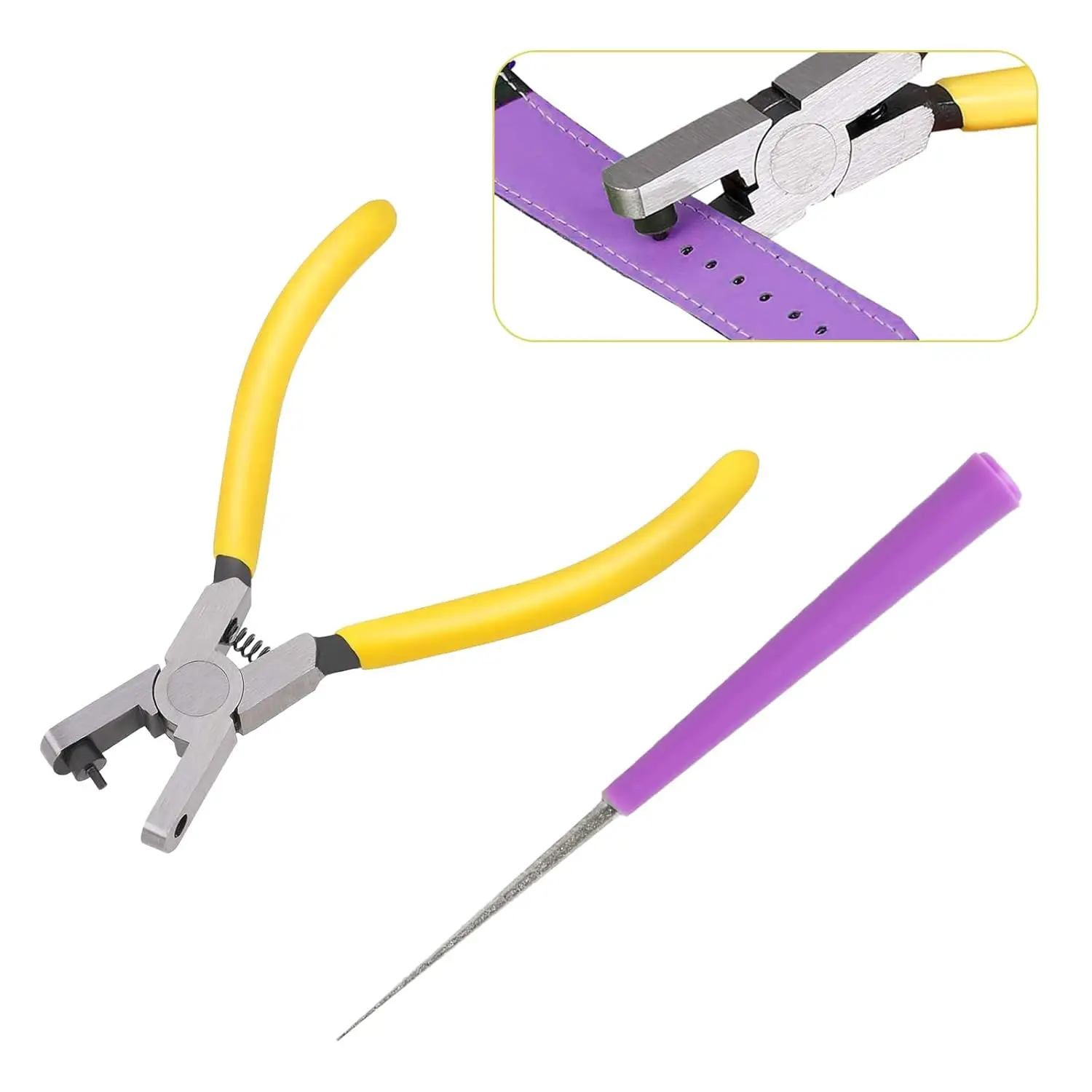 

2PCS Band Leather Punching Pliers 2.0mm Belt Punch Tool for Belt Punching Tool Lace Punch Hand Wrist Strap Leather Punching Tool