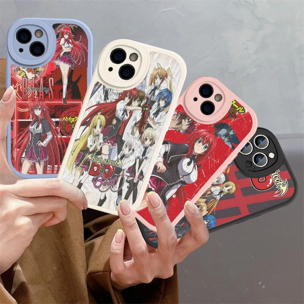 H-High S-School DxD Rias Gremory Phone Case Hard Leather For IPhone 16 15 14 13 12 Mini 11 14 Pro Max Xs X Xr 7 8 Plus Fundas