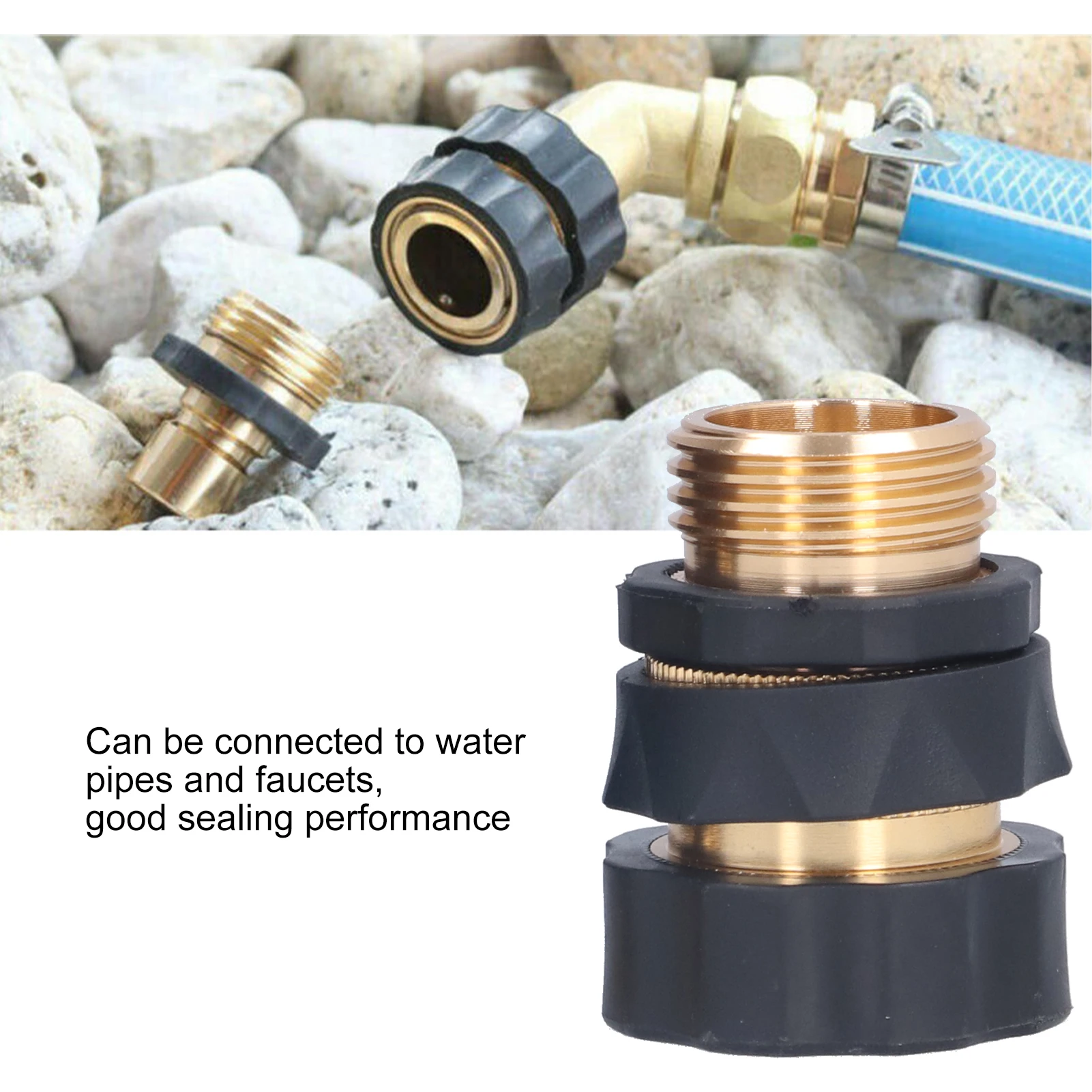 

4 комплекта быстрого соединителей для шланга с прокладками, латунные переходные фитинги, герметичный для садового ирригационного шланга, быстрый соединитель